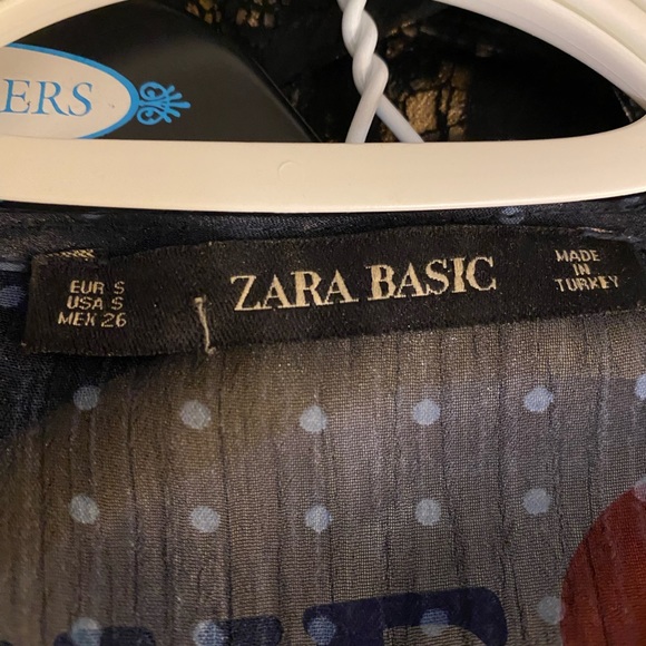 ZARA navy blue polka-dot dress - Picture 2 of 4